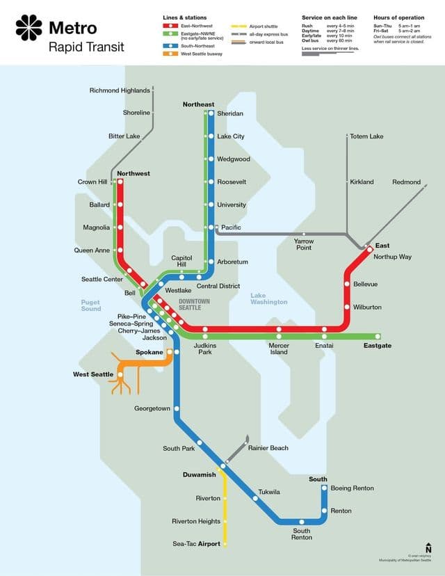 Seattle metro stations map
