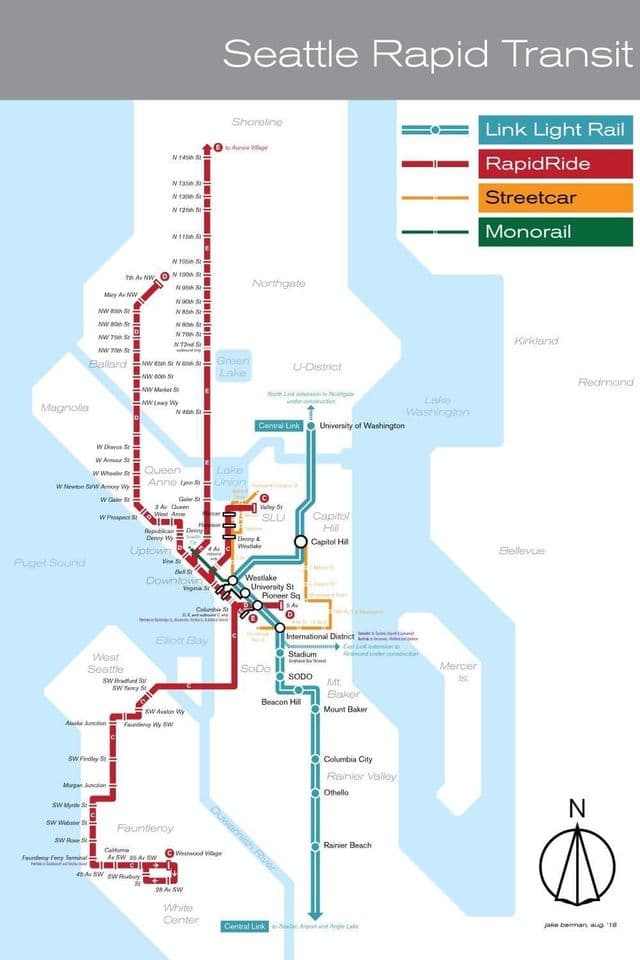 Seattle railway stations map